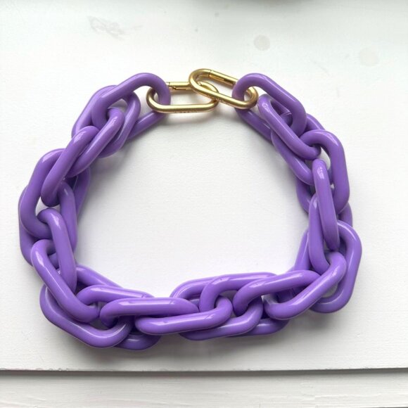 Clare V. Dark Lilac Purple Resin Link Shortie Bag Strap - Picture 2 of 4